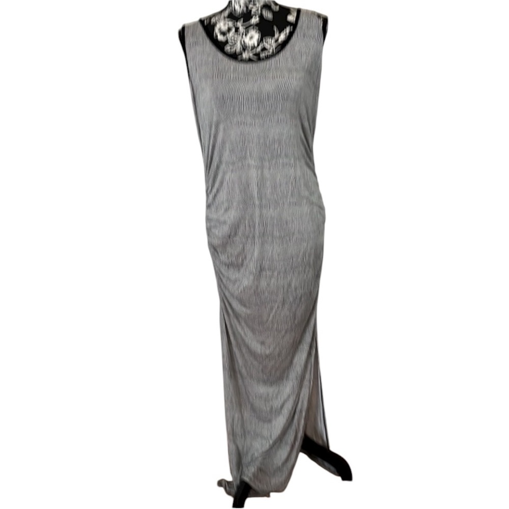 Mossimo Supply Co. Black and White Striped Midi Dress